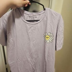 Purple Tee with Smiley Flower
